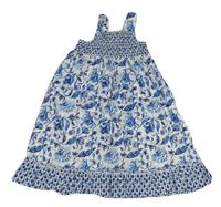 Modro-bílé květované šaty H&M