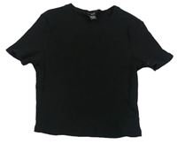 Černé žebrované crop tričko New Look