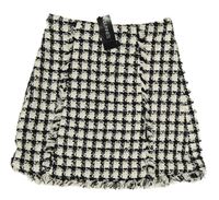 Černo-bílá kostkovaná vlněná sukně Dunnes Stores