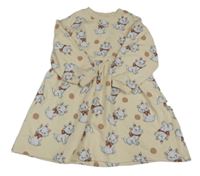 Smetanové teplákové šaty s kočičkou Marií Next
