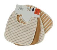 Nové - 4set - 4x Bílo-okrový pruhovaný bryndák George