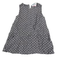 Šedé manšestrové šaty se srdíčky Topomini