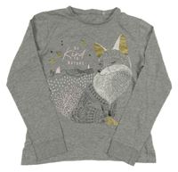 Šedé triko s liškou C&A