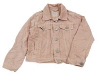 Světlerůžová crop riflová bunda Next