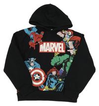 Černá mikina se superhrdiny a kapucí - Marvel 