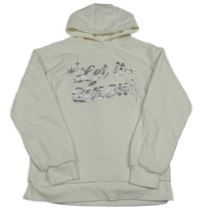 Bílá mikina s nápisem a kapucí Primark