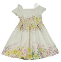 Bílo-barevné šaty s květy a odhalenými rameny Lipsy London