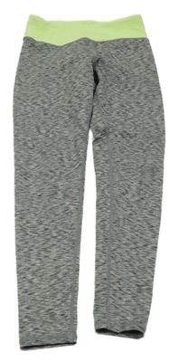 Šedo-zelené melírované sportovní legíny H&M