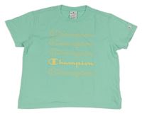 Tyrkysové crop tričko s logem Champion