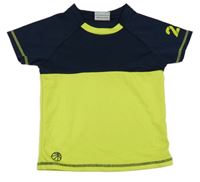 Tmavomodro-neonově žluté sportovní tričko Topolino