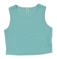 Světlemodrý žebrovaný crop top Shein