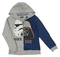 Šedo-tmavomodrá propínací mikina s kapucí - StarWars 