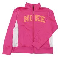 Růžovo-bílá propínací sportovní mikina Nike 