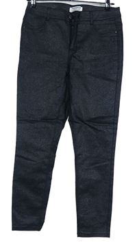 Dámské tmavošedé třpytivé skinny kalhoty Dorothy Perkins
