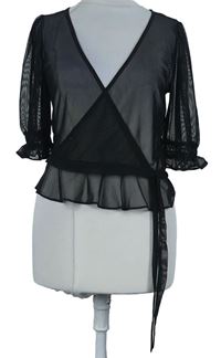 Dámská černá tylová crop halenka Topshop 