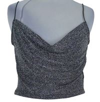 Dámský černo-stříbrný crop top s vodou H&M