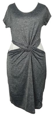 Dámské šedé melírované šaty s průstřihy a řasením River Island