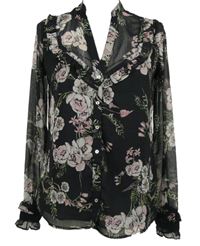 Dámská černá květovaná šifonová halenka River Island