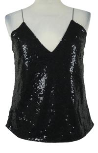 Dámský černý flitrový top Shein 