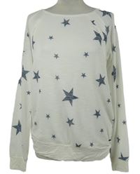 Dámský bílý hvězdičkovaný lehký těhotenský svetr 