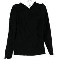 Dámská černá vzorovaná halenka s límečkem NafNaf 