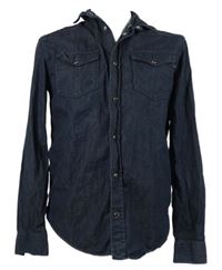 Pánská tmavomodrá riflová košile Armani 