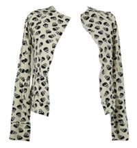 Dámský smetanový cardigán s lebkami 