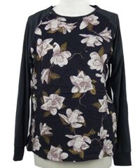 Nové - Dámské tmavomodré květované triko Dunnes 