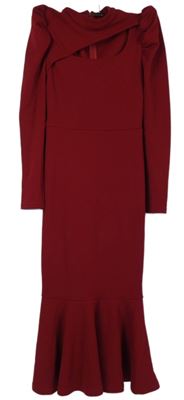 Dámské červené midi šaty s průstřihem Shein 