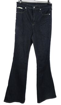 Dámské tmavomodré bootcut rifle s vysokým pasem Calvin Klein 