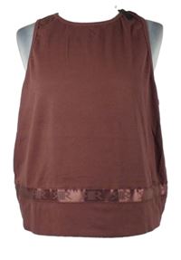 Dámský vínový žebrovaný crop top s logy River Island vel. 54
