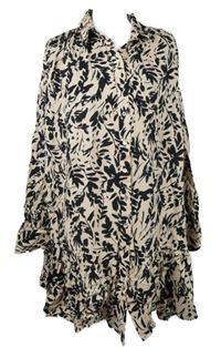 Dámská béžovo-černá vzorovaná halenková tunika H&M