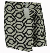 Nové - Dámská smetanovo-černá vzorovaná zavinovací sukně Reserved 