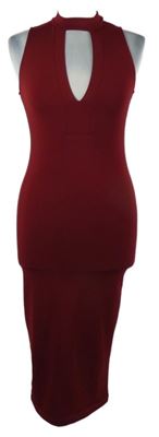 Dámské karmínové midi elastické šaty Shein 