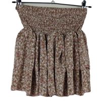 Dámská starorůžová kytičkovaná sukně se žabičkovým pasem Shein 