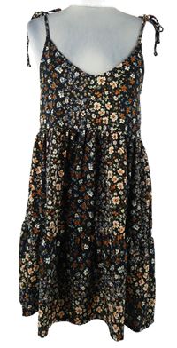 Dámské černé kytičkované šaty Pep&Co