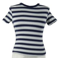 Dámské tmavomodro-bílé pruhované tričko Miss Selfridge 