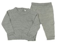 2set- světlešedý lehký svetr+ pletené kalhoty 