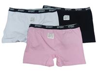 3x nohavičkové kalhotky bílé+ růžové + černé