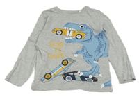 Nové - Šedé triko s dinosaurem C&A