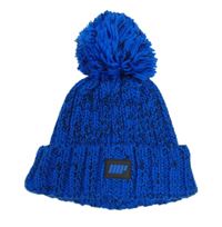 Modro-černá melírovaná čepice s nášivkou 