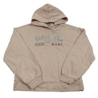 Světlerůžová crop mikina s logem a kapucí zn. Puma