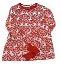 Červené květinové triko s jednorožci M&S