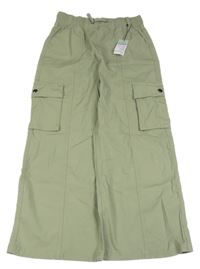 Nové - Khaki wide leg kalhoty s kapsami Primark