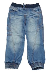 Modré cuff rifle s úpletovým pasem Denim Co.