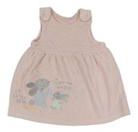 Světlerůžové sametové šaty s králíčky Nutmeg