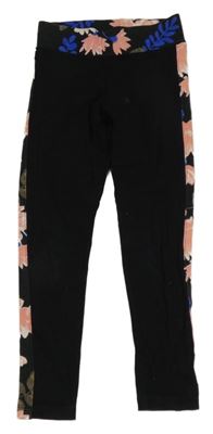 Černé legíny s kytičkami Bluezoo