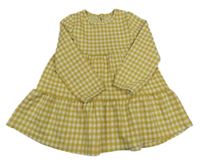 Žluto-bílé kostkované teplákové šaty George