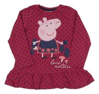 Rubínová puntíkatá tunika s Peppa pig 