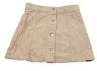 Světlerůžová manšestrová propínací sukně H&M